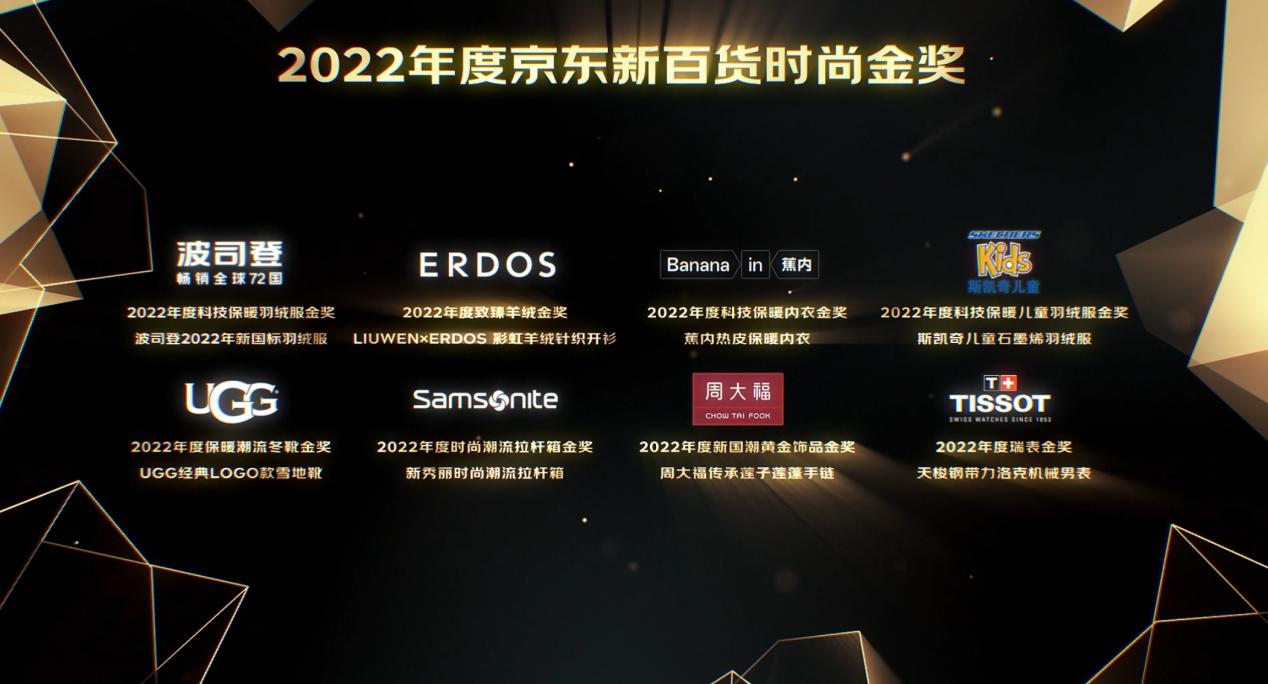 2022京東金榜年度大會，京東新百貨攜京東金榜發布8項時尚金獎