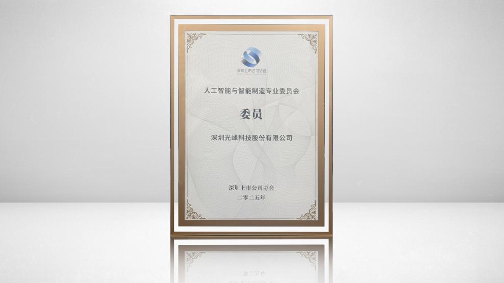 光峰科技任人工智能與智能制造專業(yè)委員會(huì)委員  